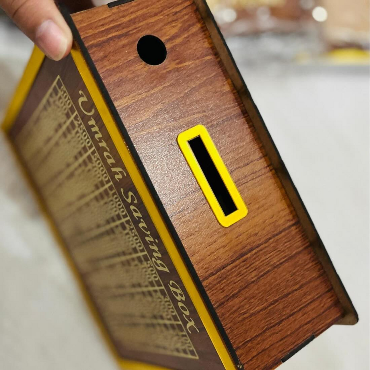 Umrah Saving Box - Wooden Umrah Saving Box - 280 Days Savings Plan - Islamic Halal Money Jar for Hajj & Umrah - Daily Pilgrimage Savings Tracker - Gift for Muslims Money Saving Box
