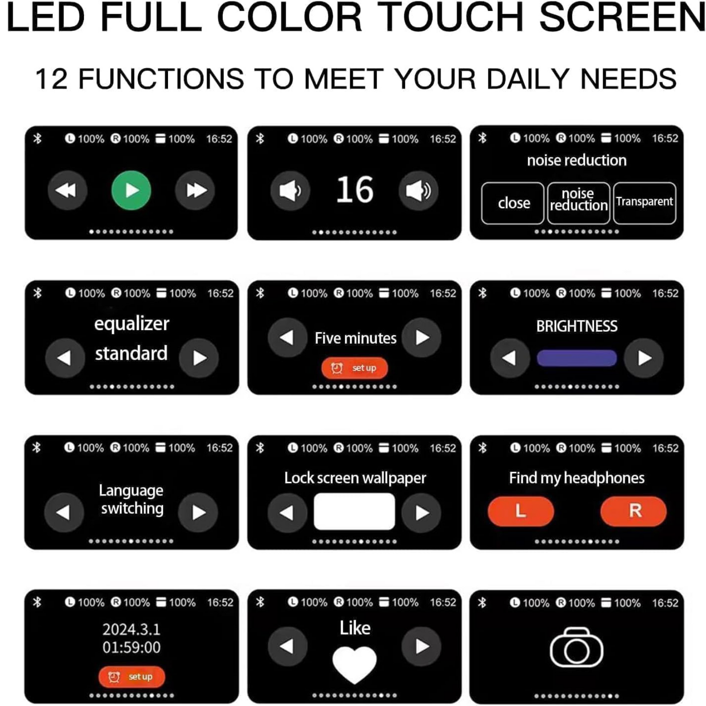 A9 Airpods Pro ANC/ENC Touch Screen Wireless Earbuds