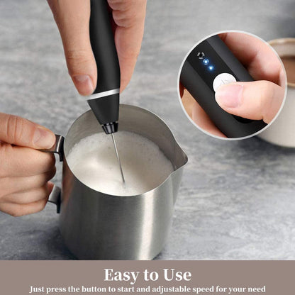 FLEXI MADHAV™ Milk Frother Handheld USB Rechargeable Electric Foam Maker for Coffee, Cappuccino, Egg Mix, 2 Whisks for Coffee, Frother.
