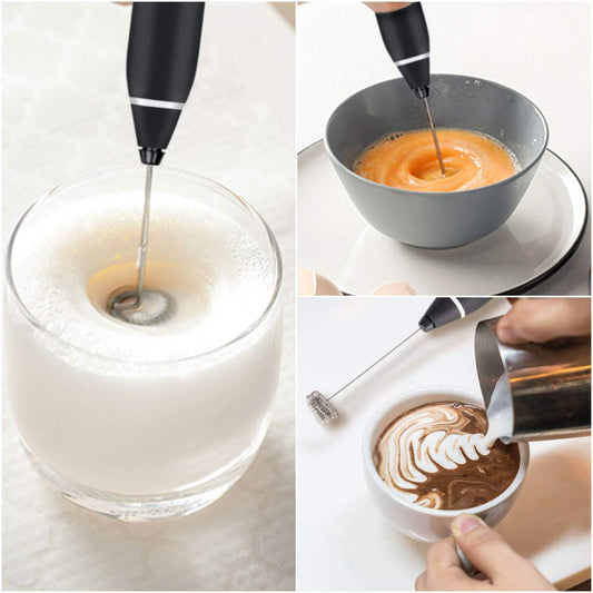 FLEXI MADHAV™ Milk Frother Handheld USB Rechargeable Electric Foam Maker for Coffee, Cappuccino, Egg Mix, 2 Whisks for Coffee, Frother.