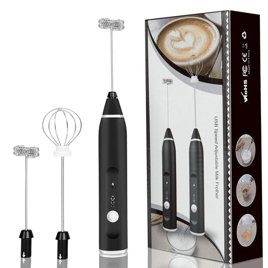 FLEXI MADHAV™ Milk Frother Handheld USB Rechargeable Electric Foam Maker for Coffee, Cappuccino, Egg Mix, 2 Whisks for Coffee, Frother.