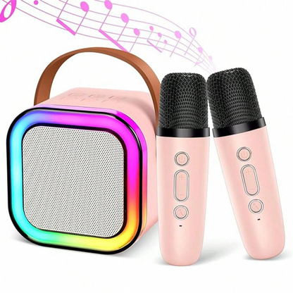 Bluetooth Karaoke Microphone with Speaker Bluetooth-Enabled Wireless Karaoke Mic Speaker with Multiple Compatibility Modes, RGB Lighting, and Party POP Bluetooth