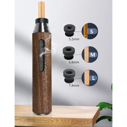 Cloyster Car Ashtray, Portable Handheld Walnut Mini Ashtray, No-Soot Ash tray For Outdoor Indoor Car Smoking, Man Fathers Gift