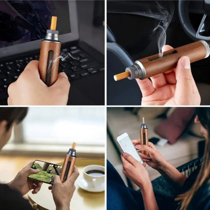 Cloyster Car Ashtray, Portable Handheld Walnut Mini Ashtray, No-Soot Ash tray For Outdoor Indoor Car Smoking, Man Fathers Gift