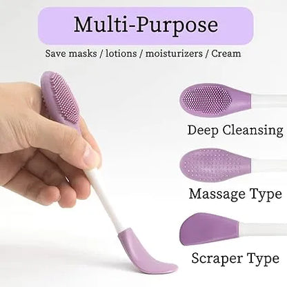 Dual-Sided Silicone Face Mask Brush Facial Cleaning Brush, Premium Soft Facial Masks Other Skin Care Applicator Tool for Cream, Body Lotion,Moisturizer