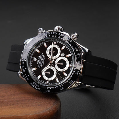 RLX Daytona – 38mm Black Silver Dial- Mens Watch