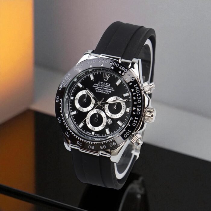 RLX Daytona – 38mm Black Silver Dial- Mens Watch