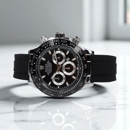 RLX Daytona – 38mm Black Silver Dial- Mens Watch