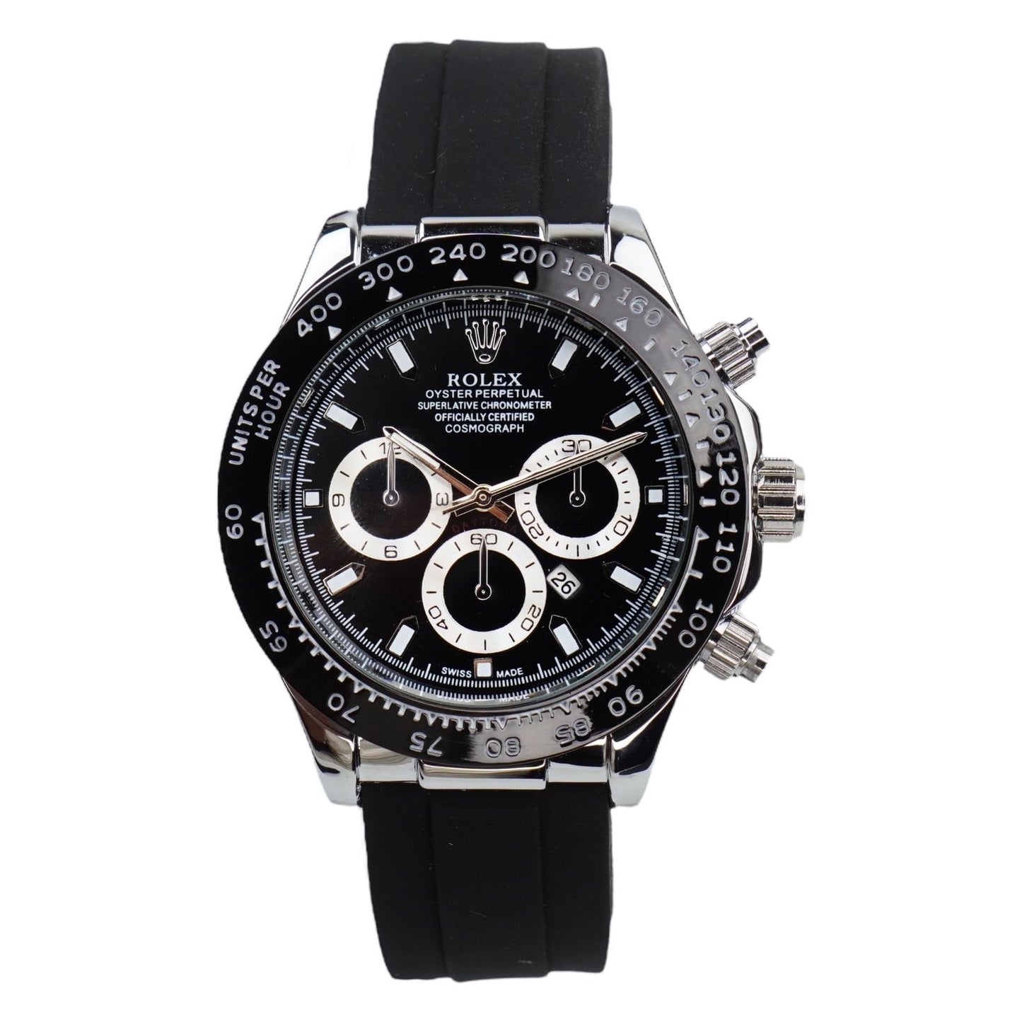 RLX Daytona – 38mm Black Silver Dial- Mens Watch